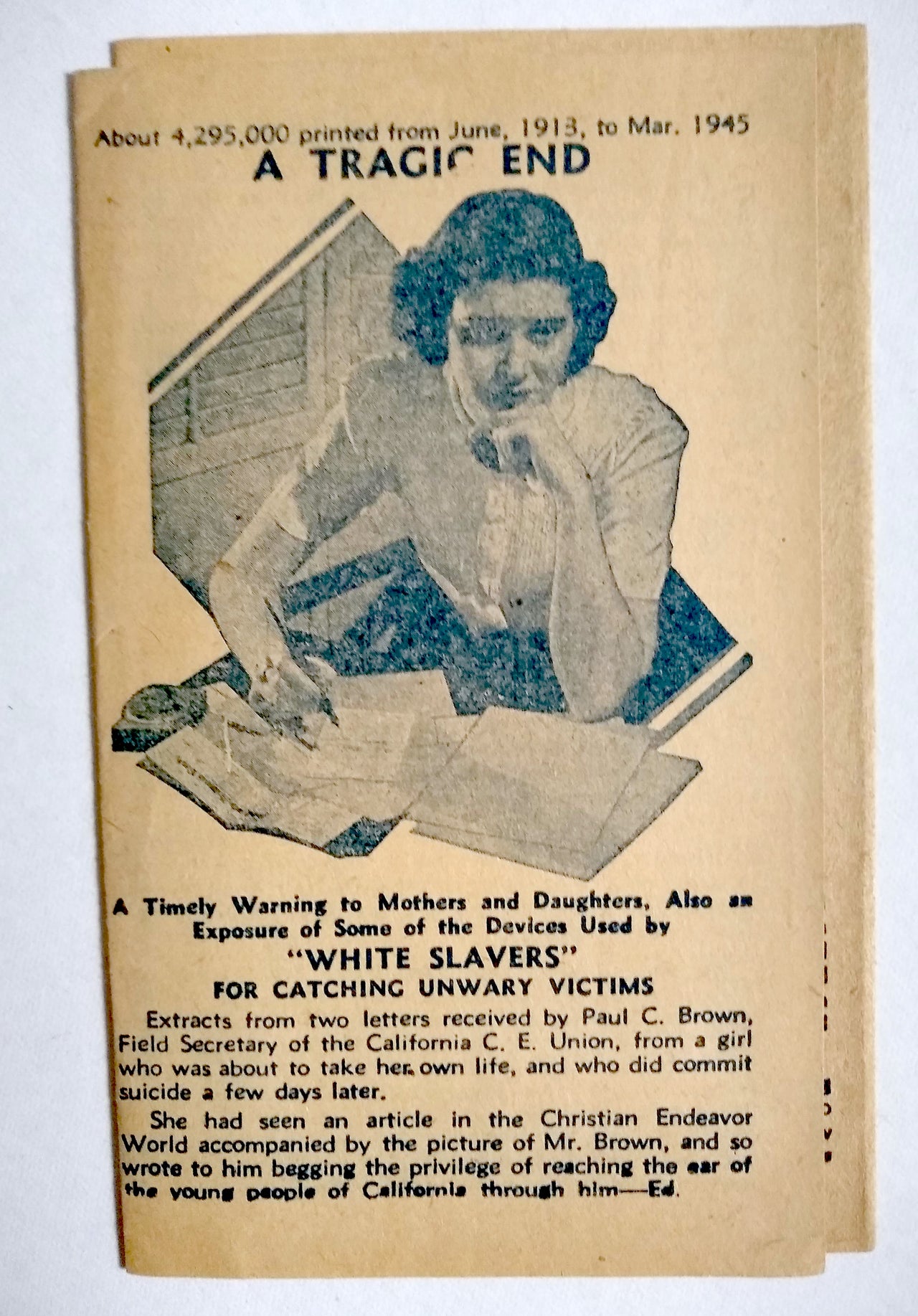 Group of Instructive Literature Against Forced Prostitution, i.e. White Slavery, and Supporting Rescue Homes and Charities, 1871-1945.