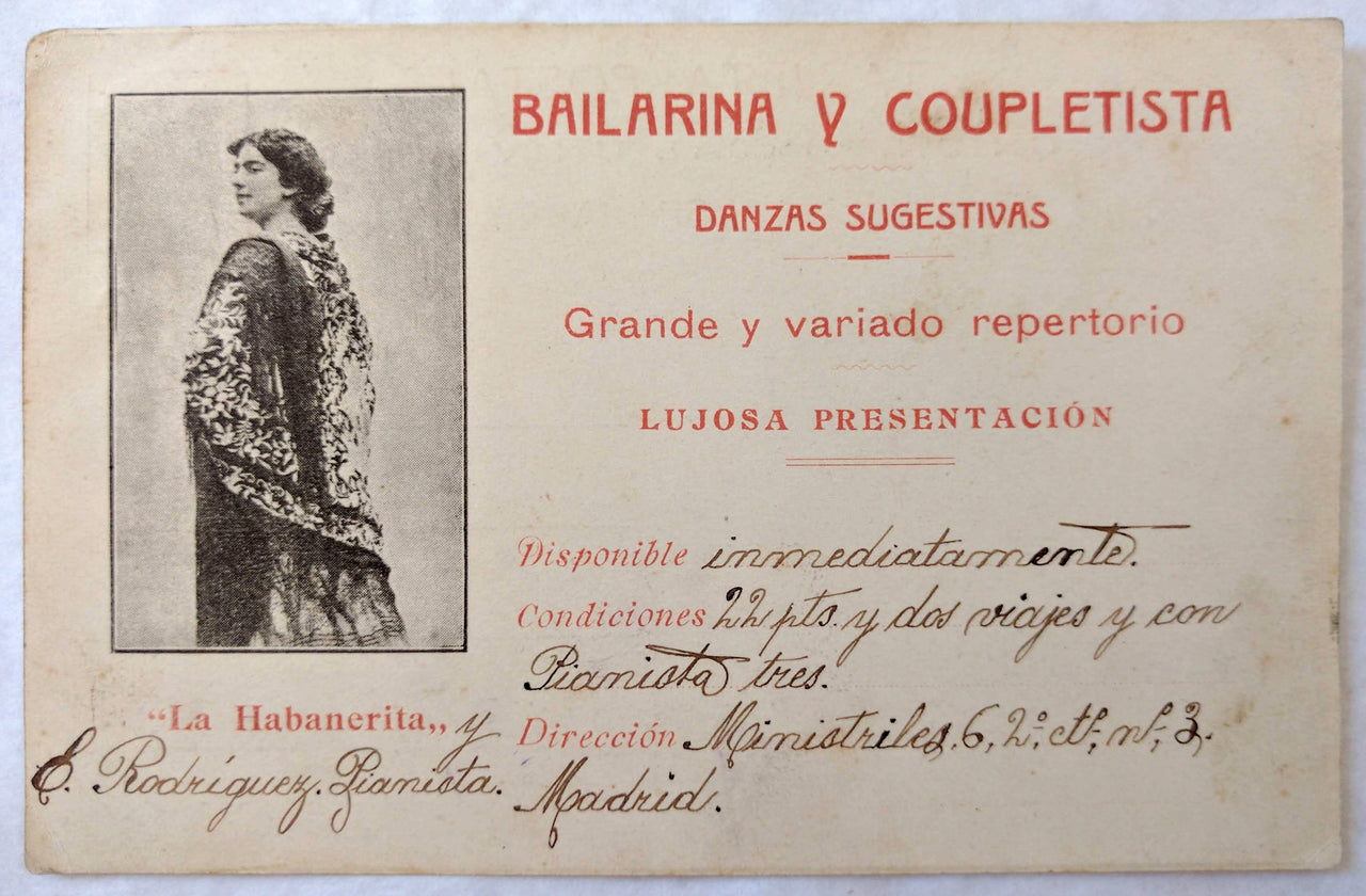 BAILARINA Y COUPLETISTA DANZAS SUGESTIVAS