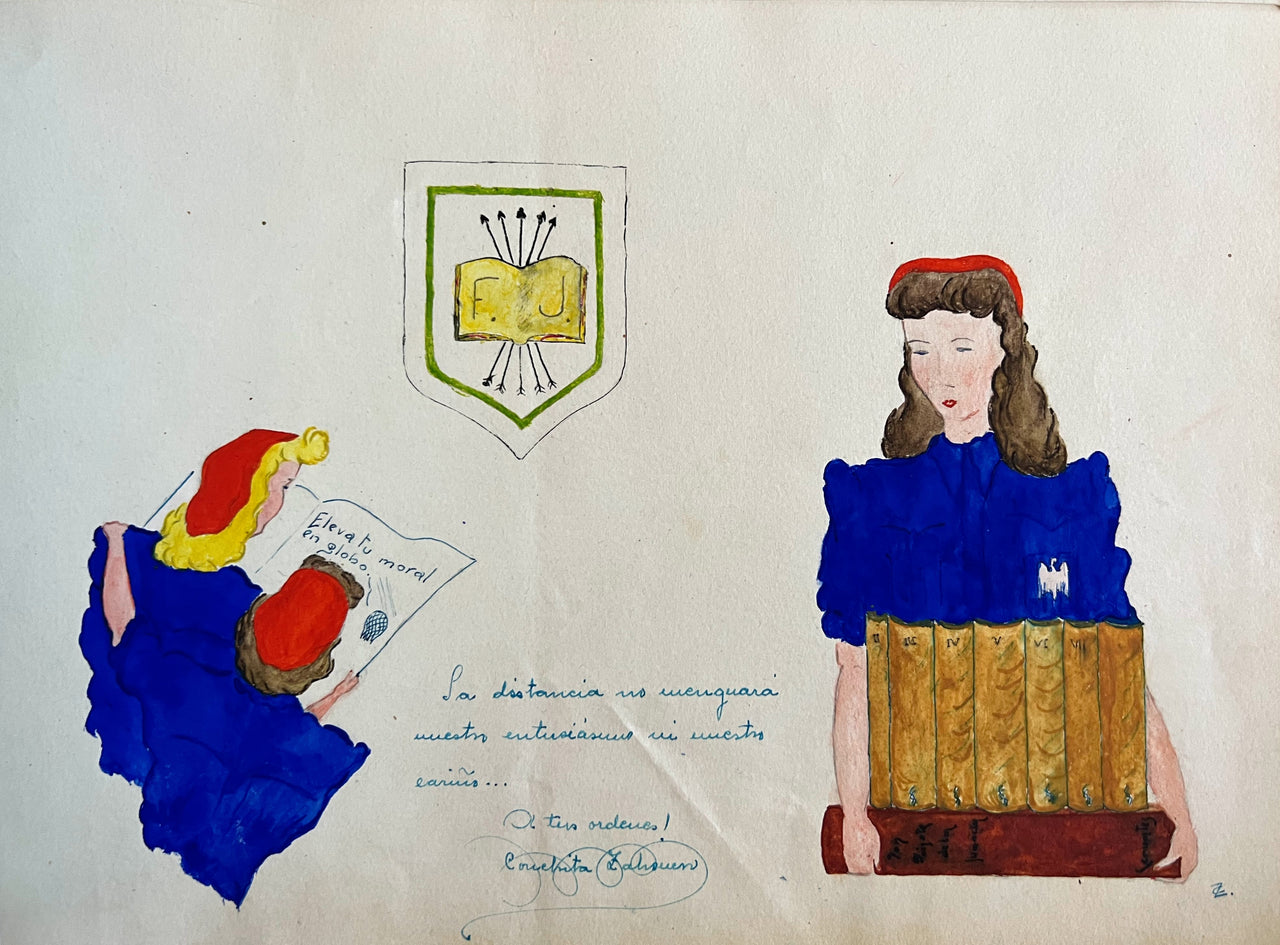 Illustrated Autograph Album: El Frente de Juventudes Femenino a su Regidora Comarcal