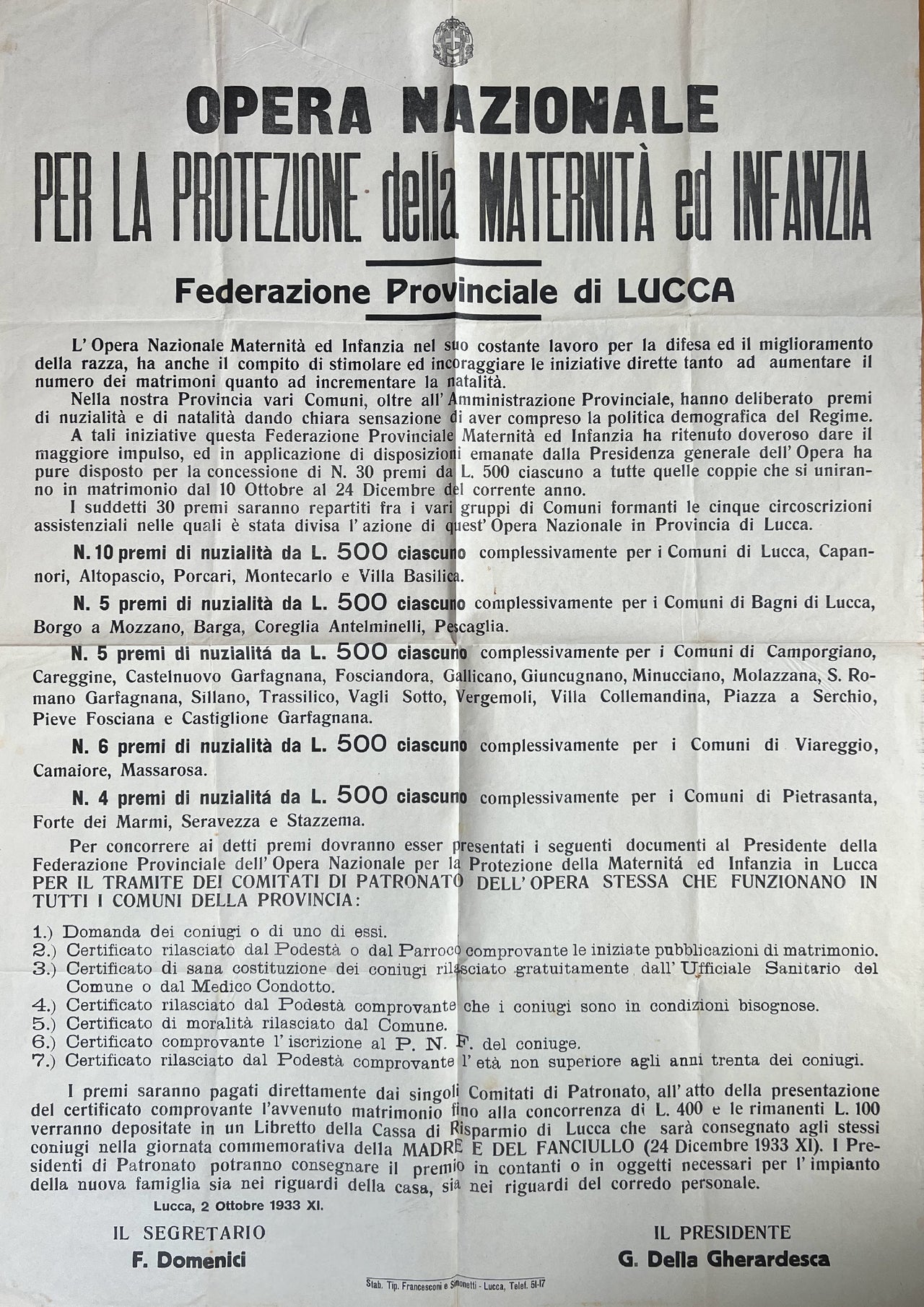L'Opera Nazionale Maternità ed Infanzia nel suo costante lavoro per la difesa [...].
