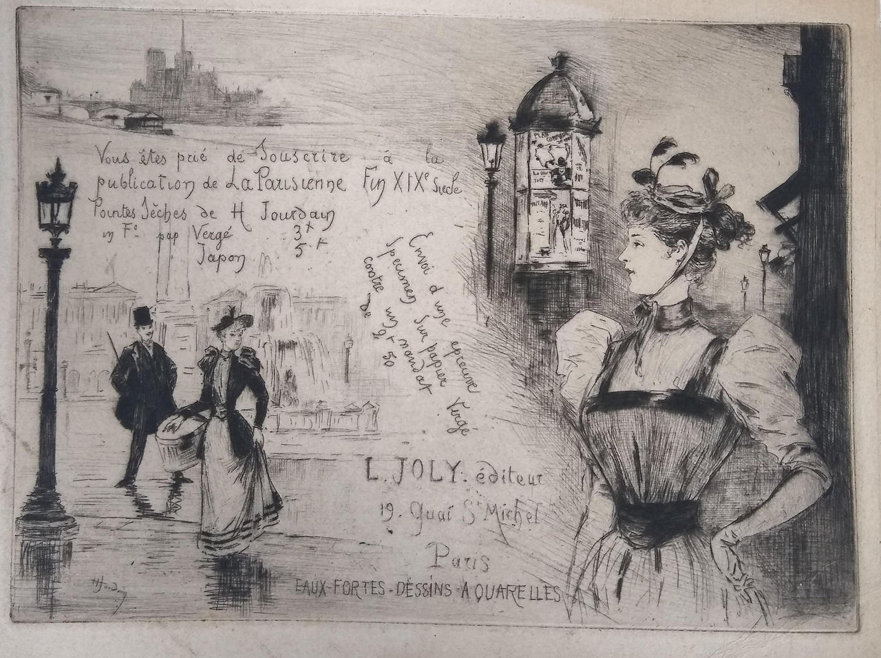 Advertisement Proof for La Parisienne fin XIXe Siècle.