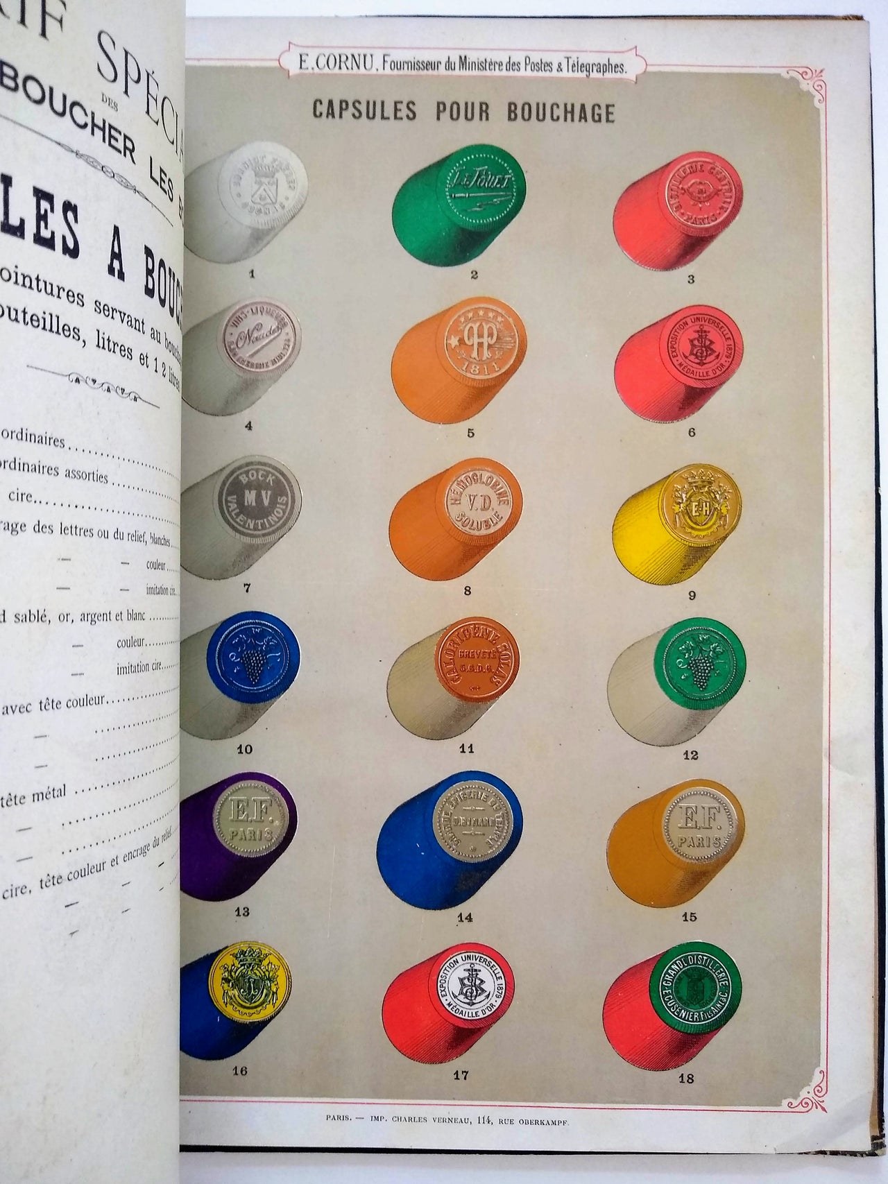 Cires á Cacheter, Goudrons pour Bouteilles, Méches Soufrées, Encres.