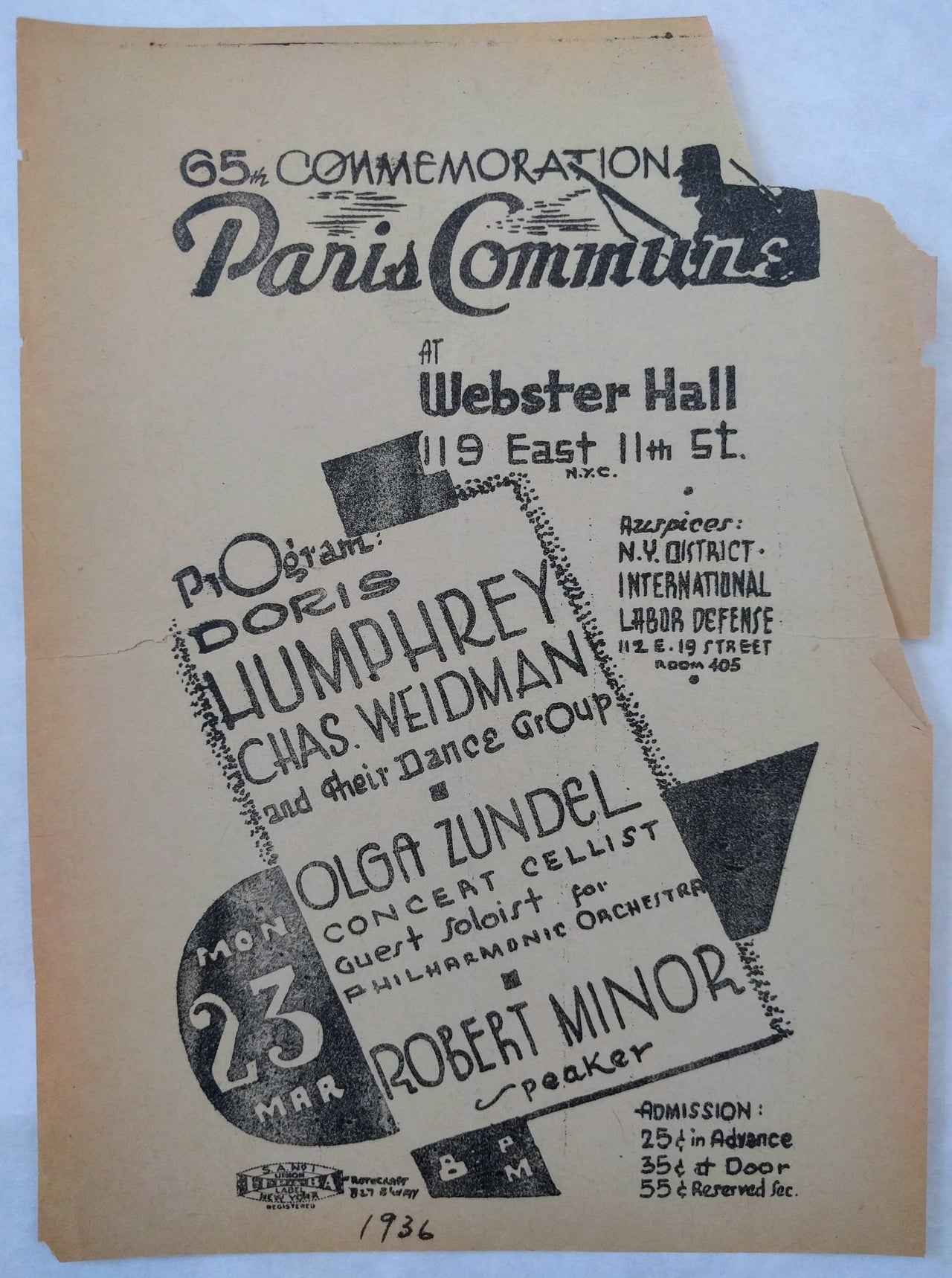 65th Commemoration, Paris Commune, at Webster Hall.